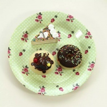 碎花一次性圓形派對彩色紙碟 食品包裝蛋糕紙質紙盤