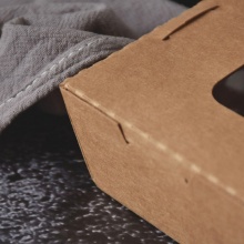  大直角开窗牛皮紙打包盒長方形輕食便當外賣沙律一次性餐盒