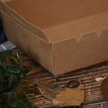  大直角开窗牛皮紙打包盒長方形輕食便當外賣沙律一次性餐盒