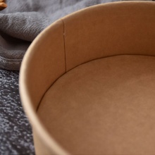 沙律牛皮紙餐盒外賣包裝一次性圓形打包卡帶蓋