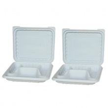 可降解玉米澱粉壹次性餐盒連體四格飯盒快餐盒外賣打包餐盒便當盒