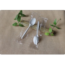 可降解一次性餐具玉米澱粉塑膠白色7寸湯勺飯勺